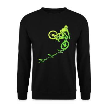 Mountain Bike Pulslinie Fahrrad Mountainbike - Unisex Pullover - Schwarz - Vorne - Alina (178cm) & Michal (187cm)