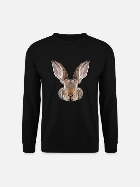 Hase Polygon Karnickel Kaninchen geometrisch - Unisex Pullover - Schwarz