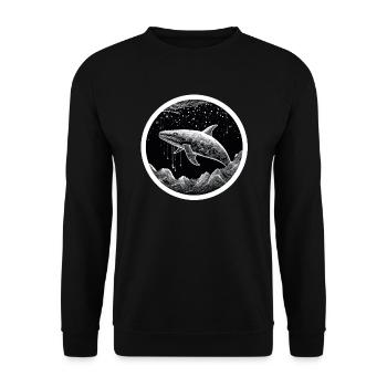 Whale - Unisex Sweatshirt - black - Front - Alina (178cm) & Michal (187cm)