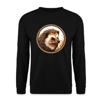 Hedgehog - Unisex Sweatshirt - black - Front - Alina (178cm) & Michal (187cm)