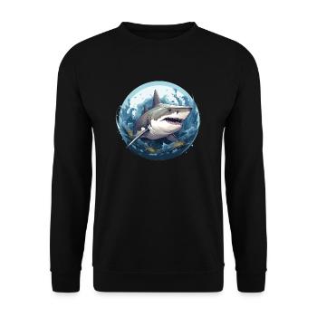 Shark - Unisex Sweatshirt - black - Front - Alina (178cm) & Michal (187cm)