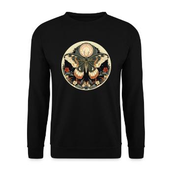 Moth - Unisex Sweatshirt - black - Front - Alina (178cm) & Michal (187cm)