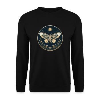 Moth - Unisex Sweatshirt - black - Front - Alina (178cm) & Michal (187cm)