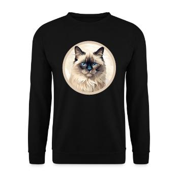 Chat birman - Sweat-shirt Unisexe - noir - Devant - Alina (178cm) & Michal (187cm)