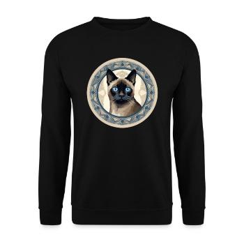 Siamese cat - Unisex Sweatshirt - black - Front - Alina (178cm) & Michal (187cm)