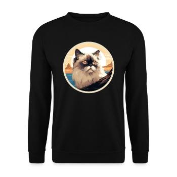 Himalayan cat - Unisex Sweatshirt - black - Front - Alina (178cm) & Michal (187cm)