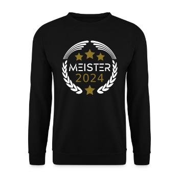 Meister 2024 Aufstiegstrikot Aufstieg 24 - Unisex Pullover - Schwarz - Vorne - Alina (178cm) & Michal (187cm)