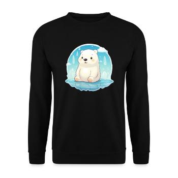 mignon petit ours polaire - Sweat-shirt Unisexe - noir - Devant - Alina (178cm) & Michal (187cm)