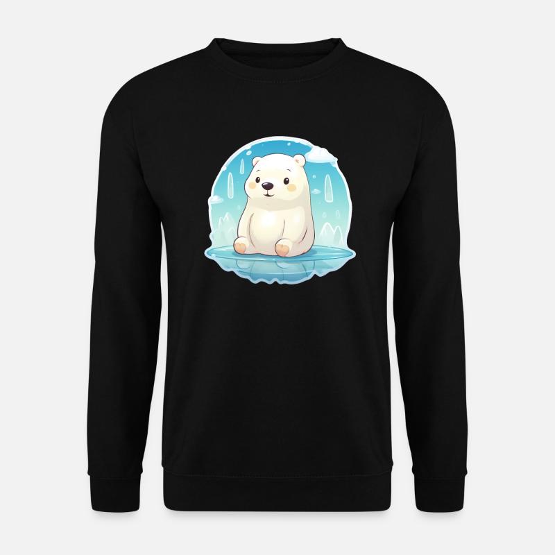 süßer kleiner Eisbär - Unisex Pullover - Schwarz