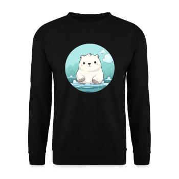 mignon petit ours polaire - Sweat-shirt Unisexe - noir - Devant - Alina (178cm) & Michal (187cm)