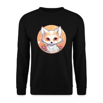 Fox Anime - Unisex Sweatshirt - black - Front - Alina (178cm) & Michal (187cm)