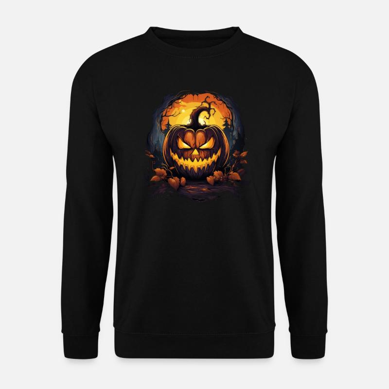 Halloween Grusliger Kürbis - Unisex Pullover - Schwarz