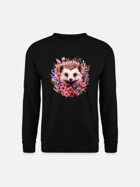 Igel cottagecore - Unisex Pullover - Schwarz