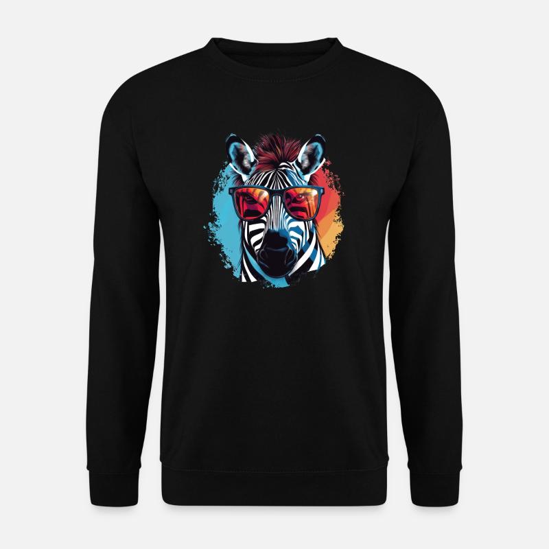 Lunettes de soleil zèbre - Sweat-shirt Unisexe - noir