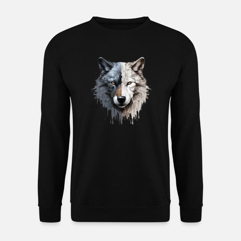Wolf - Unisex Pullover - Schwarz