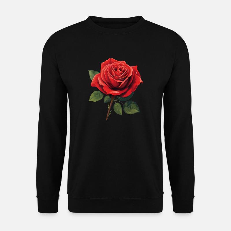 rote rose - Unisex Pullover - Schwarz