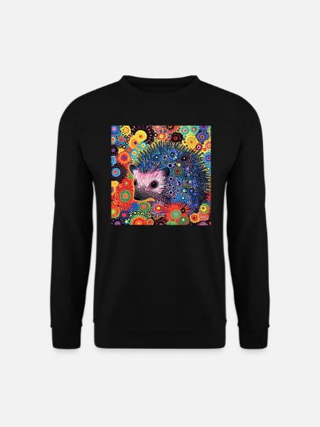 igel, bunt, tier, geschenk, geschenkidee - Unisex Pullover - Schwarz