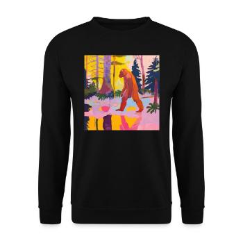 BigFoot big foot sasquatch - Unisex Pullover - Schwarz - Vorne - Alina (178cm) & Michal (187cm)