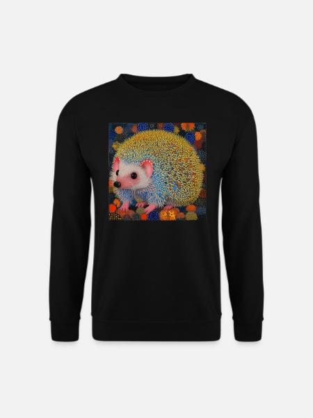 igel, bunt, tier, geschenk, geschenkidee - Unisex Pullover - Schwarz
