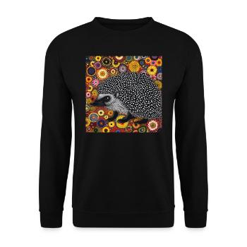 igel, bunt, tier, geschenk, geschenkidee - Unisex Pullover - Schwarz - Vorne - Alina (178cm) & Michal (187cm)