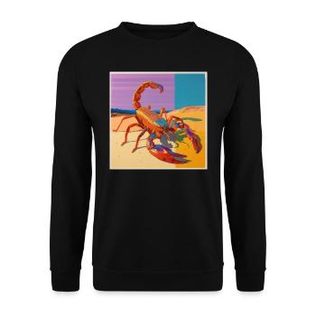 scorpion, bunt, tier, geschenk, geschenkidee - Unisex Pullover - Schwarz - Vorne - Alina (178cm) & Michal (187cm)