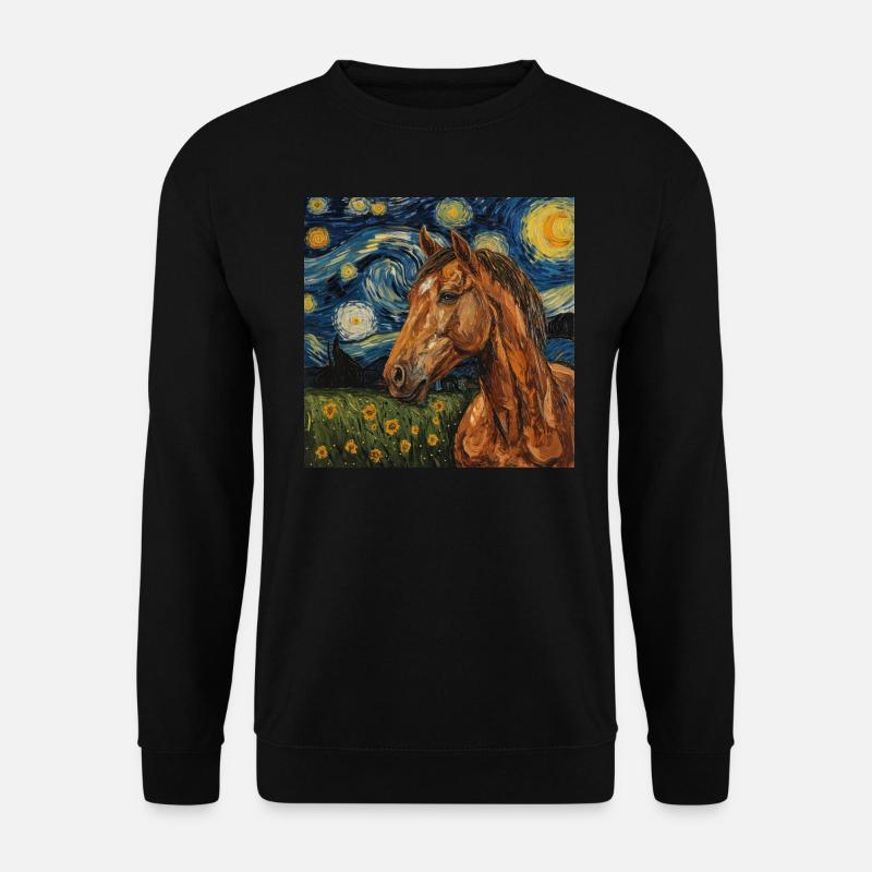 Cheval Van Gogh - Sweat-shirt Unisexe - noir