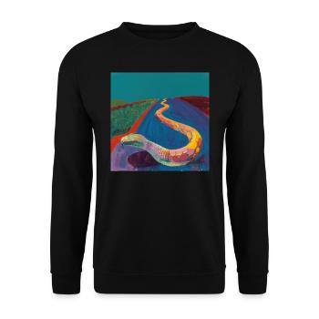 schlange, bunt, tier, geschenk, geschenkidee - Unisex Pullover - Schwarz - Vorne - Alina (178cm) & Michal (187cm)