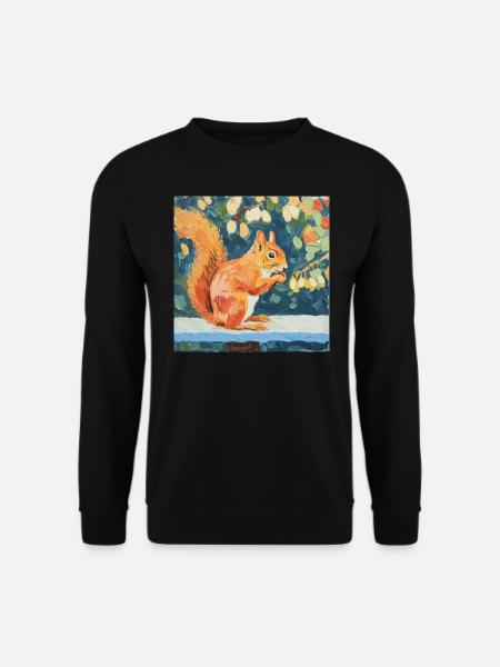 eichhörnchen, bunt, tier, geschenk, geschenkidee - Unisex Pullover - Schwarz