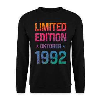 Limited Edition Birthday Party Vintage 1992 - Unisex Sweatshirt - black - Front - Alina (178cm) & Michal (187cm)