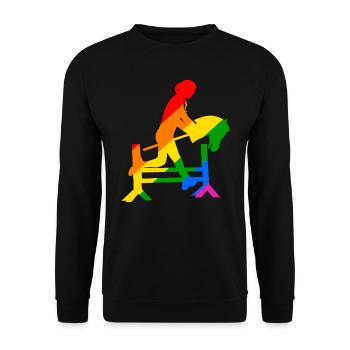coloré cheval de loisir cheval de loisir hobby horsing - Sweat-shirt Unisexe - noir - Devant - Alina (178cm) & Michal (187cm)