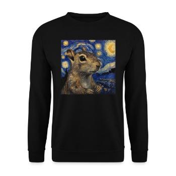 agouti, maus, ratte, van gogh, sternennacht - Unisex Pullover - Schwarz - Vorne - Alina (178cm) & Michal (187cm)