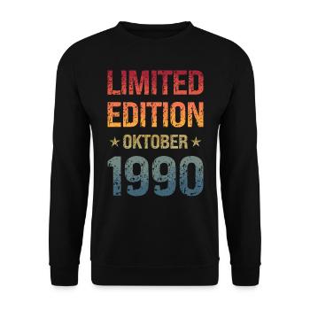 Limited Edition Birthday Party Vintage 1990's - Unisex Sweatshirt - black - Front - Alina (178cm) & Michal (187cm)
