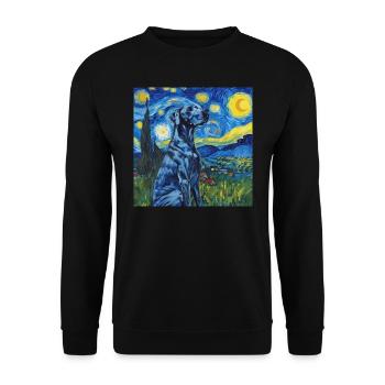 Great Dane, Great Dane, Dog, Van Gogh - Unisex Sweatshirt - black - Front - Alina (178cm) & Michal (187cm)