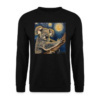 Koala, Van Gogh, Starry Night, Gift - Unisex Sweatshirt - black - Front - Alina (178cm) & Michal (187cm)