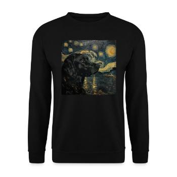 Labrador retriever, Labrador, chien, van gogh - Sweat-shirt Unisexe - noir - Devant - Alina (178cm) & Michal (187cm)