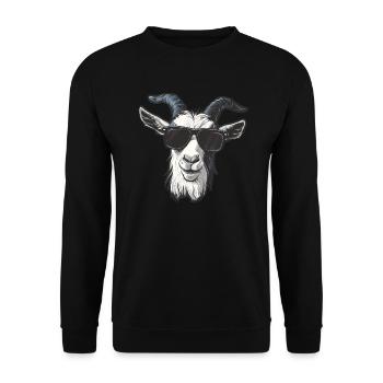Ziege Goat Sonnenbrille - Unisex Pullover - Schwarz - Vorne - Alina (178cm) & Michal (187cm)