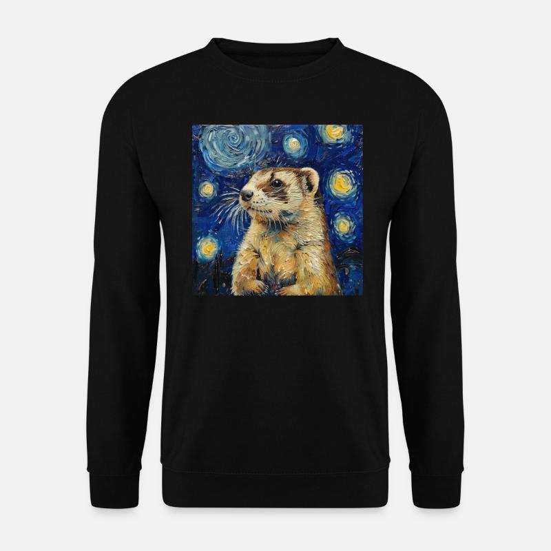 ferret, Van Gogh, gift - Unisex Sweatshirt - black