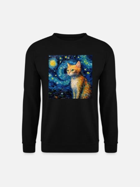 Cat, Cat Motif - Unisex Sweatshirt - black
