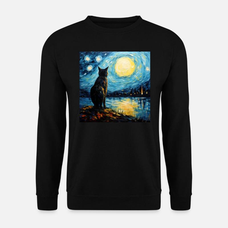 Cat, Cat Motif - Unisex Sweatshirt - black