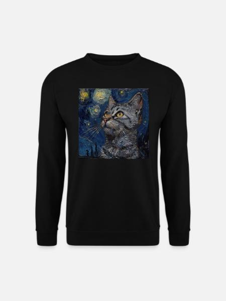 Chat, Motif De Chat, - Sweat-shirt Unisexe - noir
