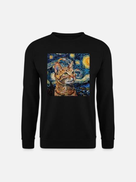Cat, Cat Motif - Unisex Sweatshirt - black
