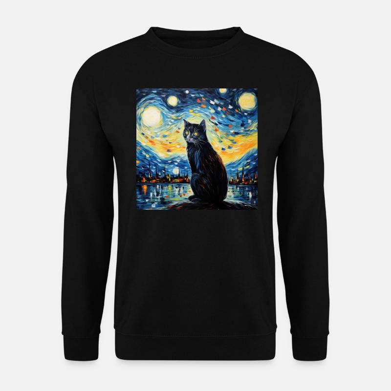 Cat, Cat Motif - Unisex Sweatshirt - black