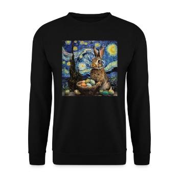 easter bunny, easter, bunny, happy easter, easter eggs - Unisex Sweatshirt - black - Front - Alina (178cm) & Michal (187cm)