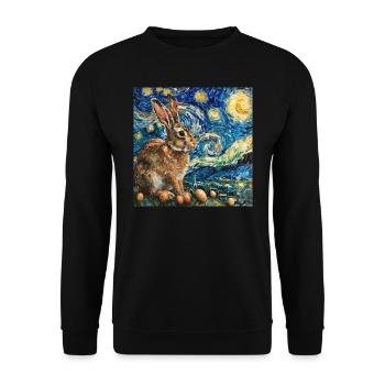 easter bunny, easter, bunny, happy easter, easter eggs - Unisex Sweatshirt - black - Front - Alina (178cm) & Michal (187cm)