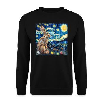 easter bunny, easter, bunny, happy easter, easter eggs - Unisex Sweatshirt - black - Front - Alina (178cm) & Michal (187cm)