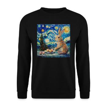 easter bunny, easter, bunny, happy easter, easter eggs - Unisex Sweatshirt - black - Front - Alina (178cm) & Michal (187cm)