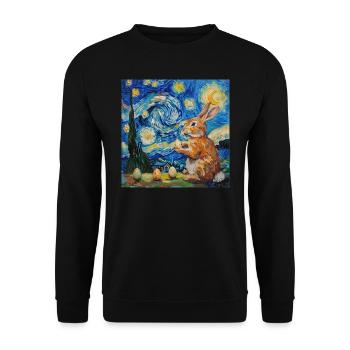 easter bunny, easter, bunny, happy easter, easter eggs - Unisex Sweatshirt - black - Front - Alina (178cm) & Michal (187cm)