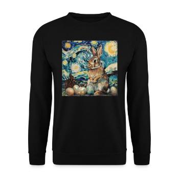 easter bunny, easter, bunny, happy easter, easter eggs - Unisex Sweatshirt - black - Front - Alina (178cm) & Michal (187cm)