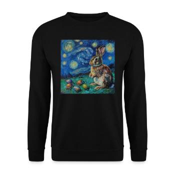 easter bunny, easter, bunny, happy easter, easter eggs - Unisex Sweatshirt - black - Front - Alina (178cm) & Michal (187cm)