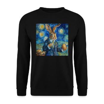 easter bunny, easter, bunny, happy easter, easter eggs - Unisex Sweatshirt - black - Front - Alina (178cm) & Michal (187cm)